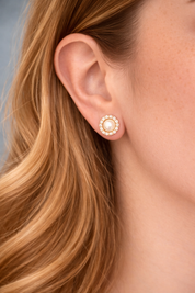 Pave Pearl Studs