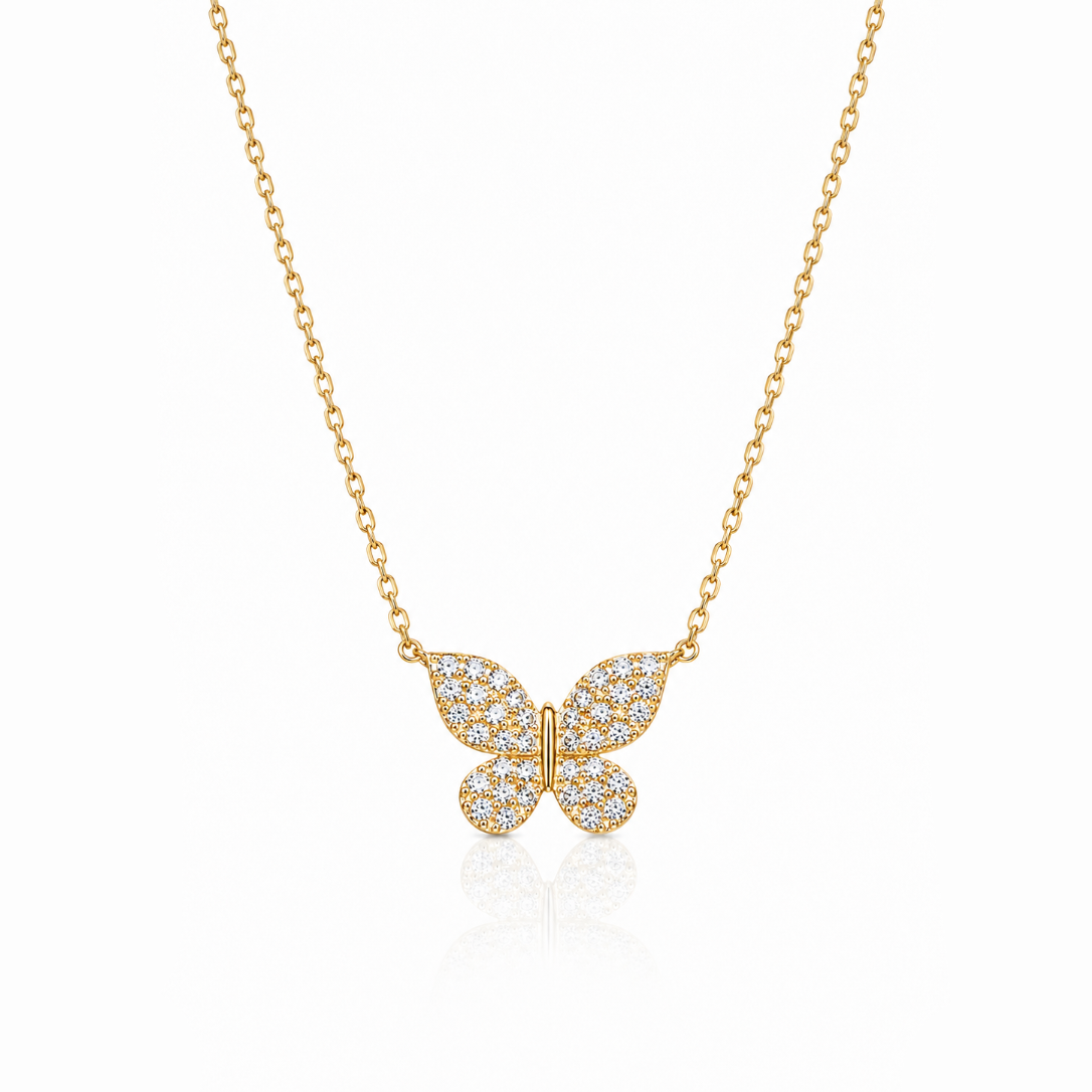 Pave Butterfly Necklace