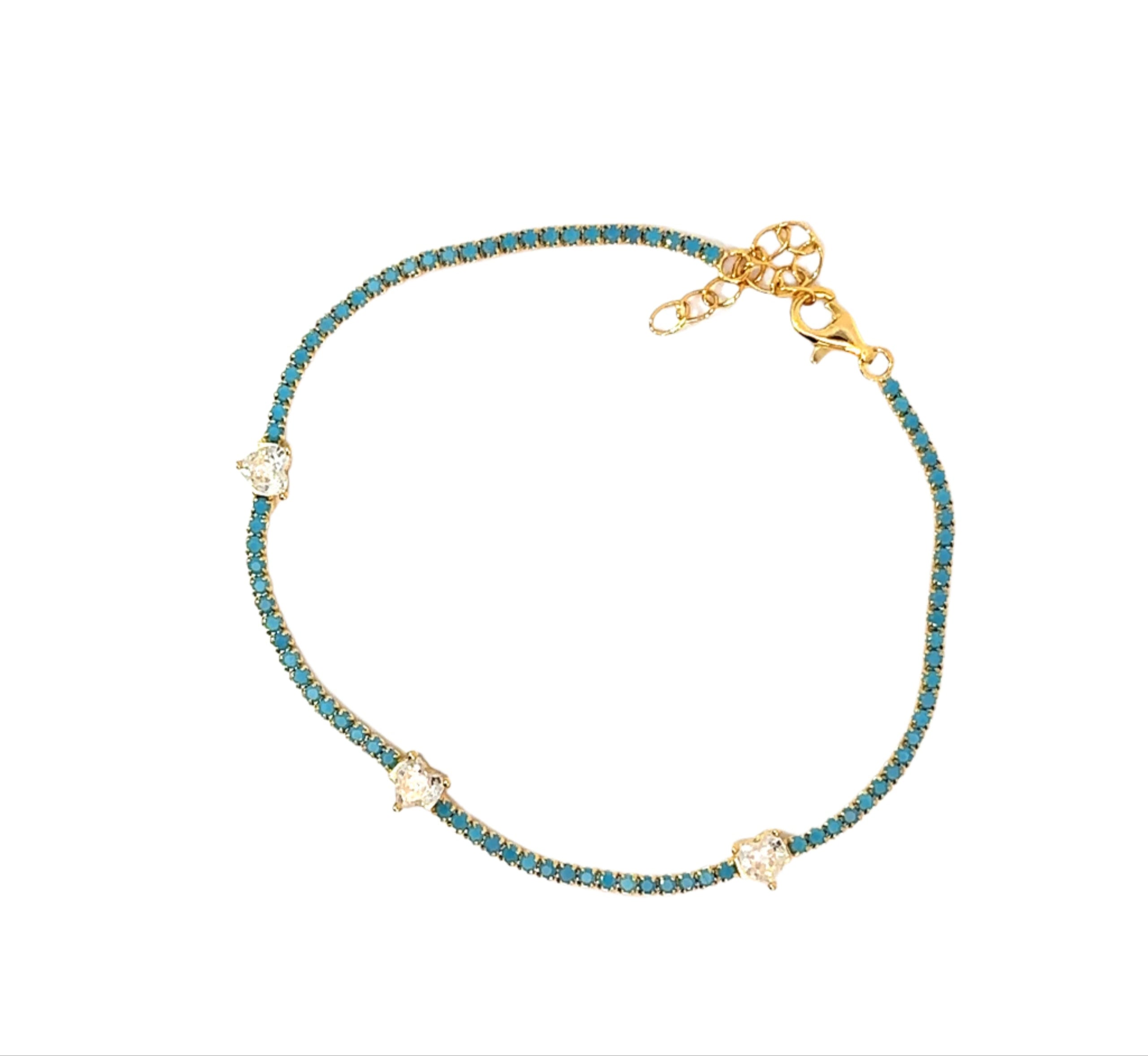 Pulsera Hearts-Blue and White