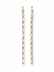 Pave Strand Long Earrings