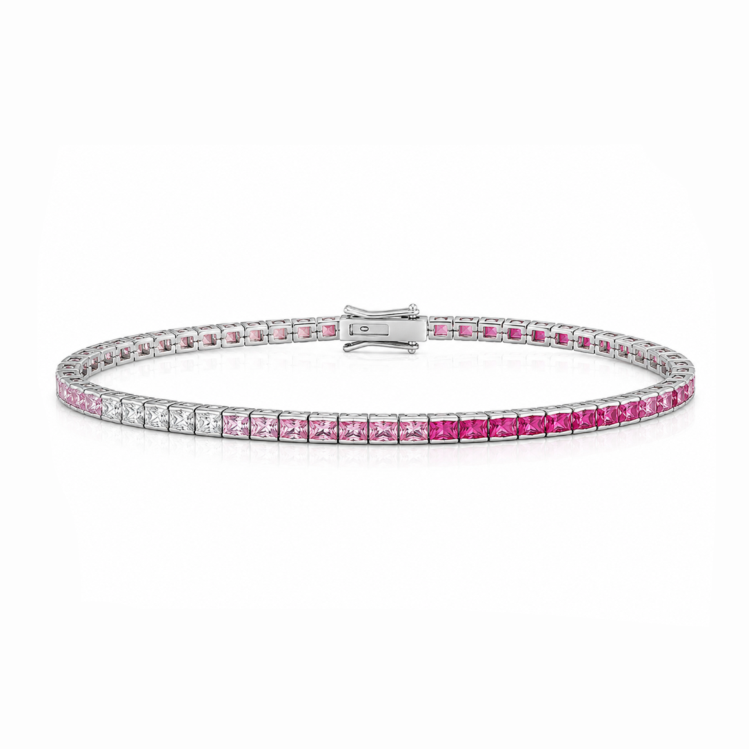 Ombré Pink Squared Tennis Bracelet
