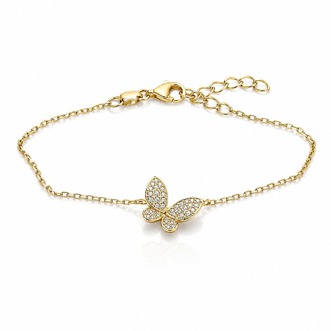 Bezel Butterfly Chain Bracelet