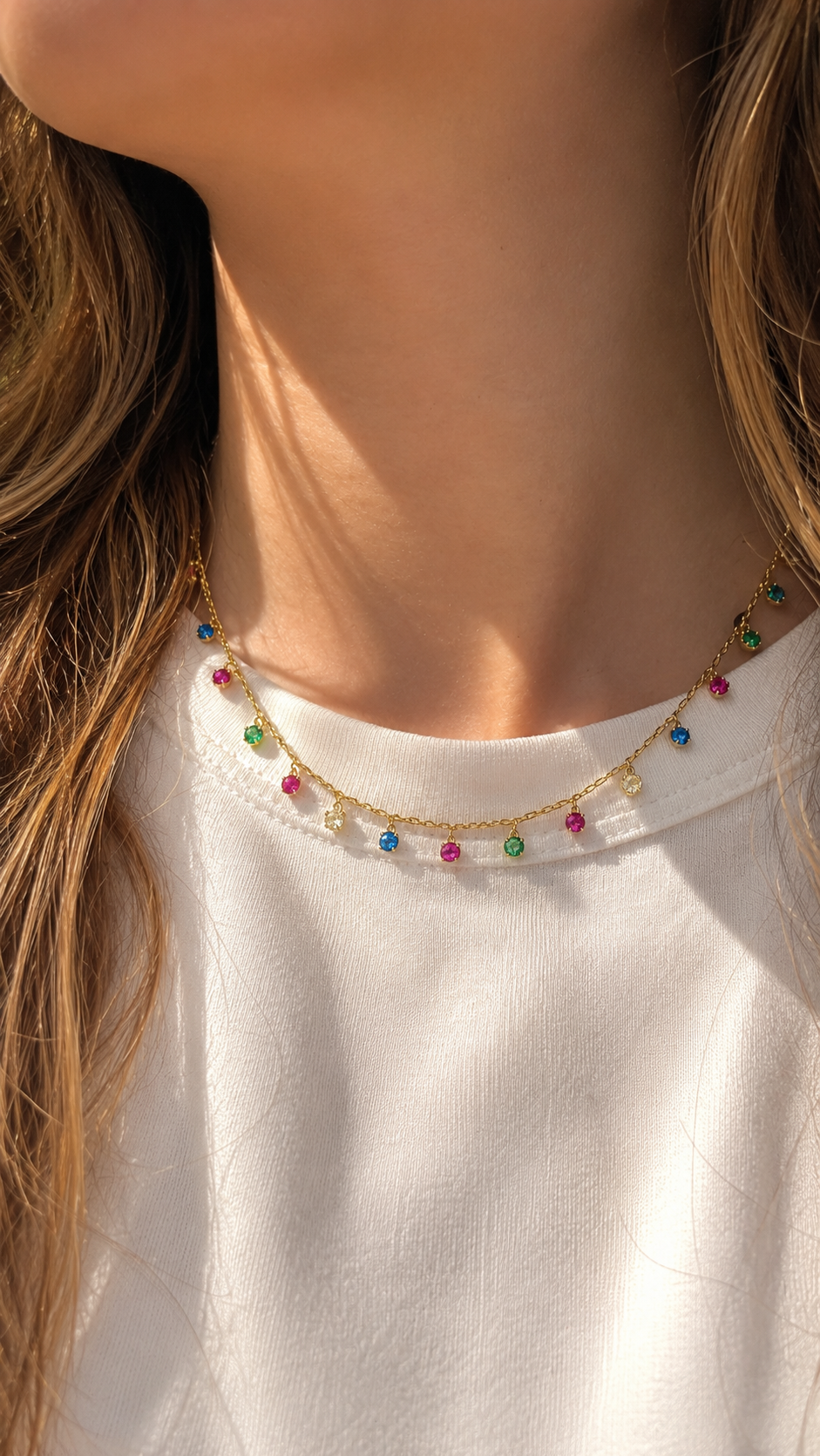 Rainbow Dangling Necklace