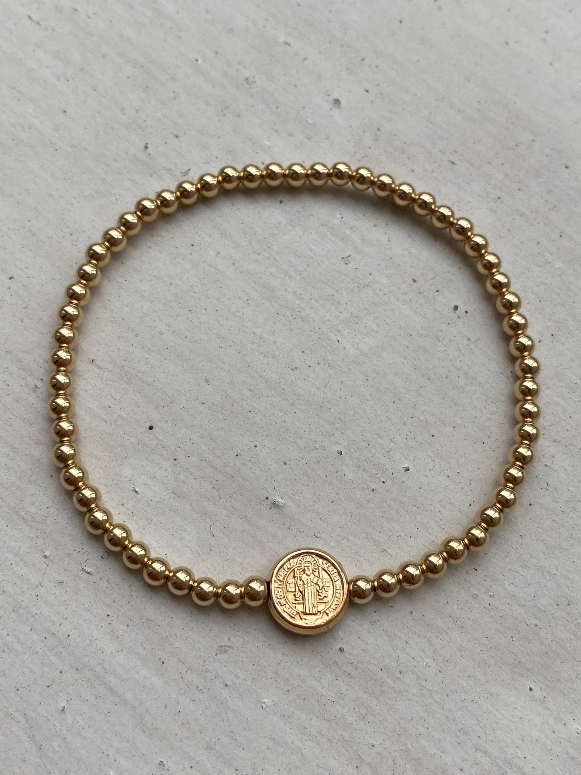 Pulsera Goldfilled Medalla San Benito Small