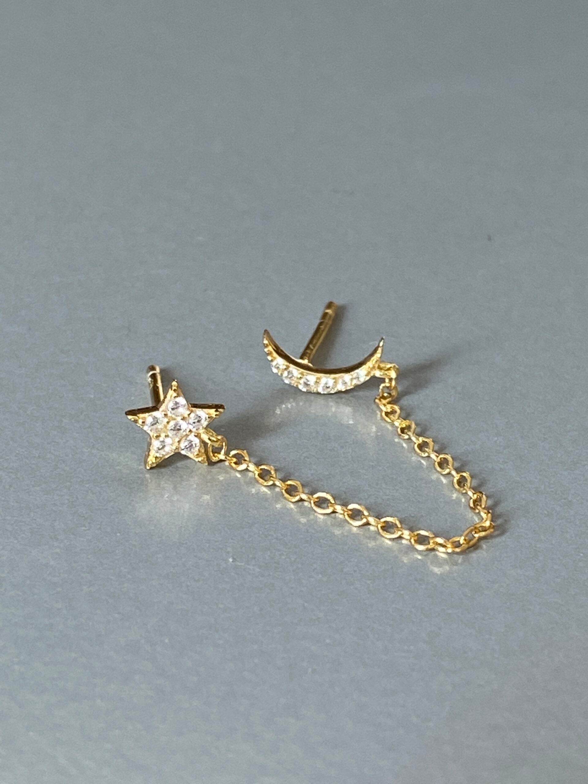 Piercing Star and Moon Chain