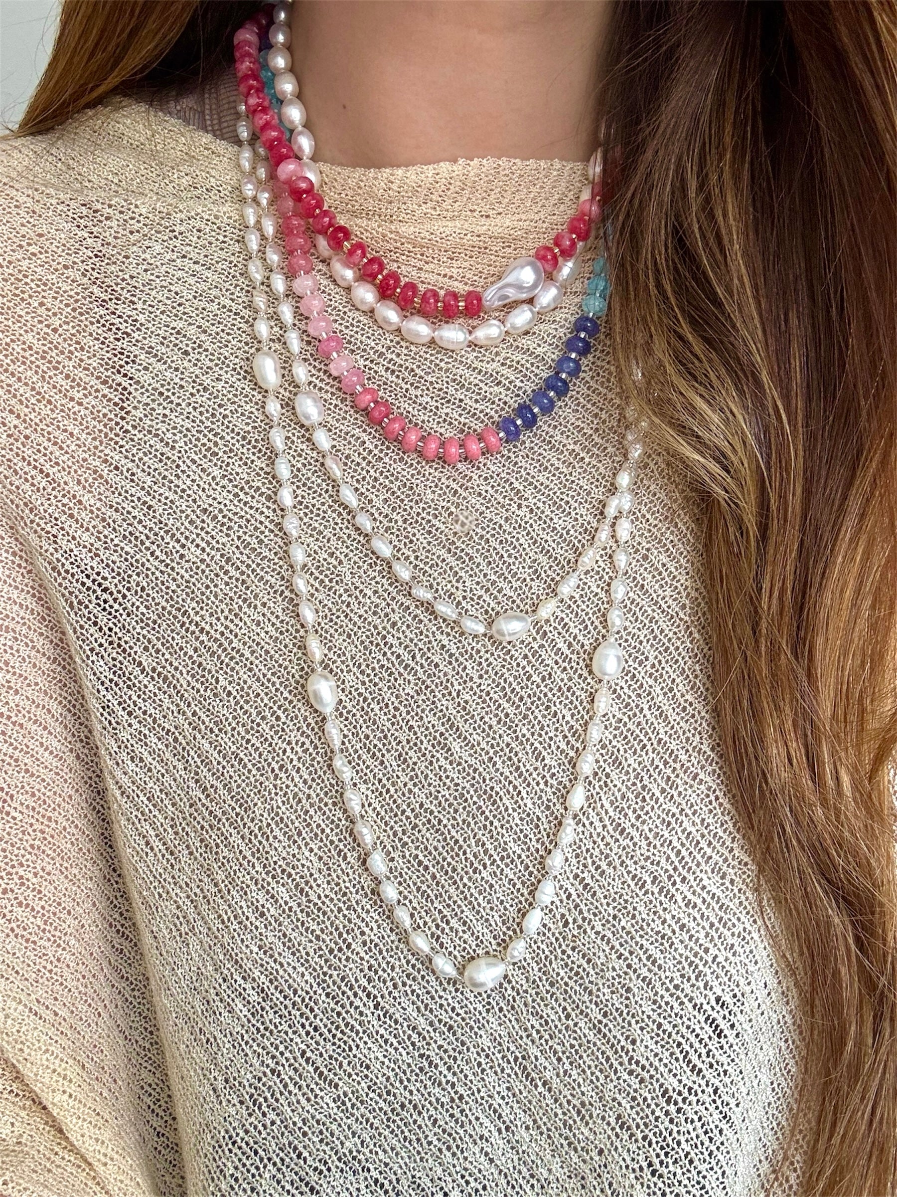 Pink Pearl Pukka Necklace