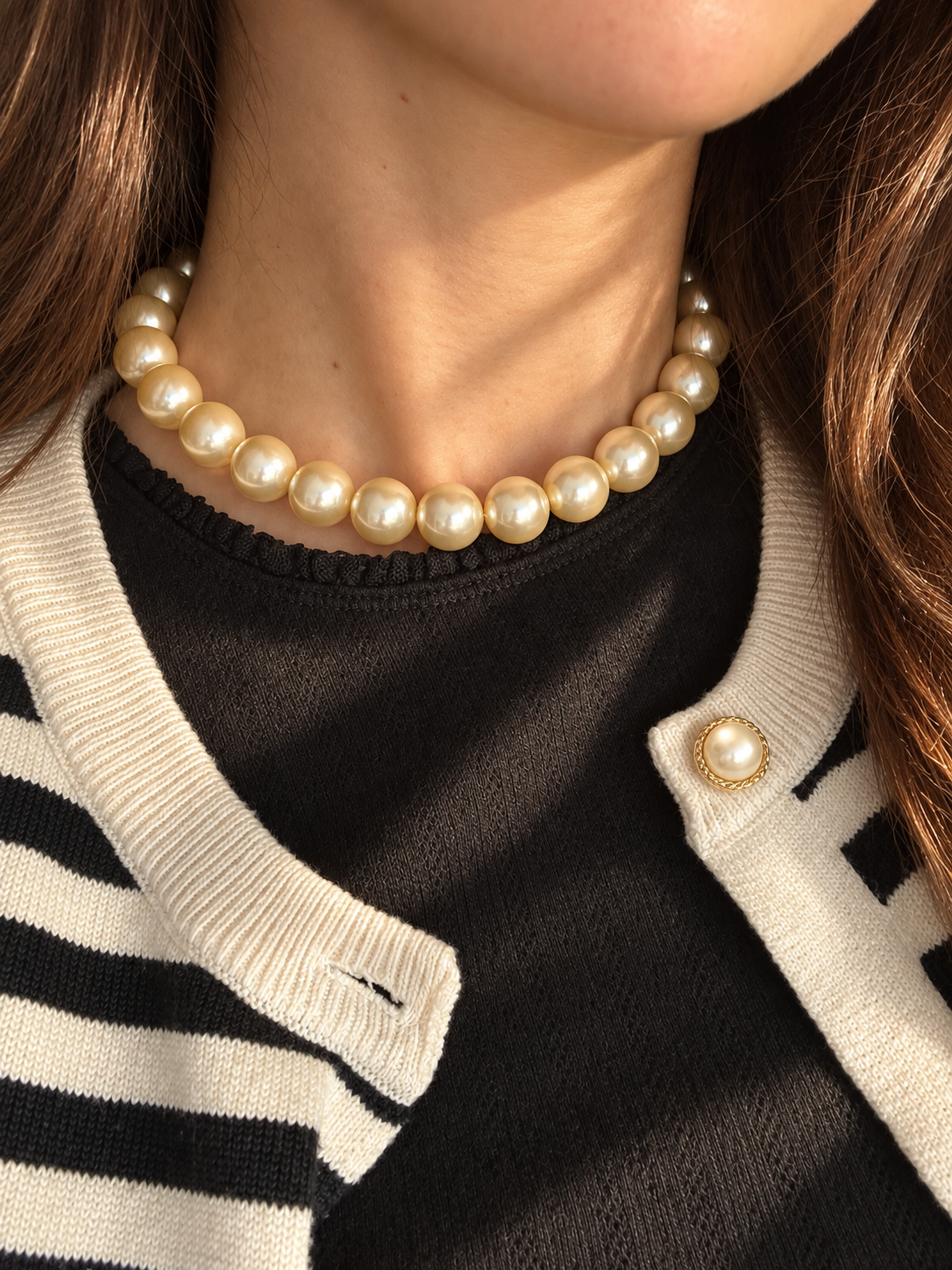 Large Pearl Strand Necklace