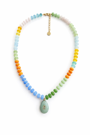 Green Aventurine Drop Beaded Necklace