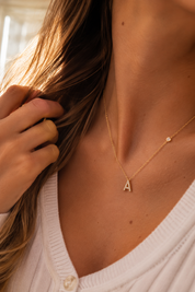 Mini initial W Necklace