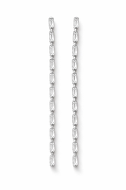 Pave Strand Long Earrings
