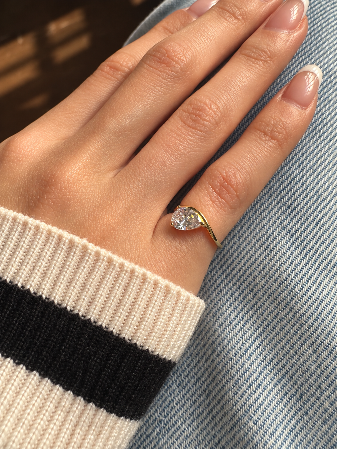 Pear Pinky Ring