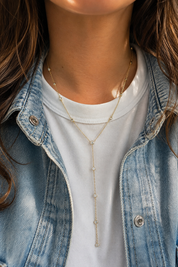 Bezel Lariat Necklace