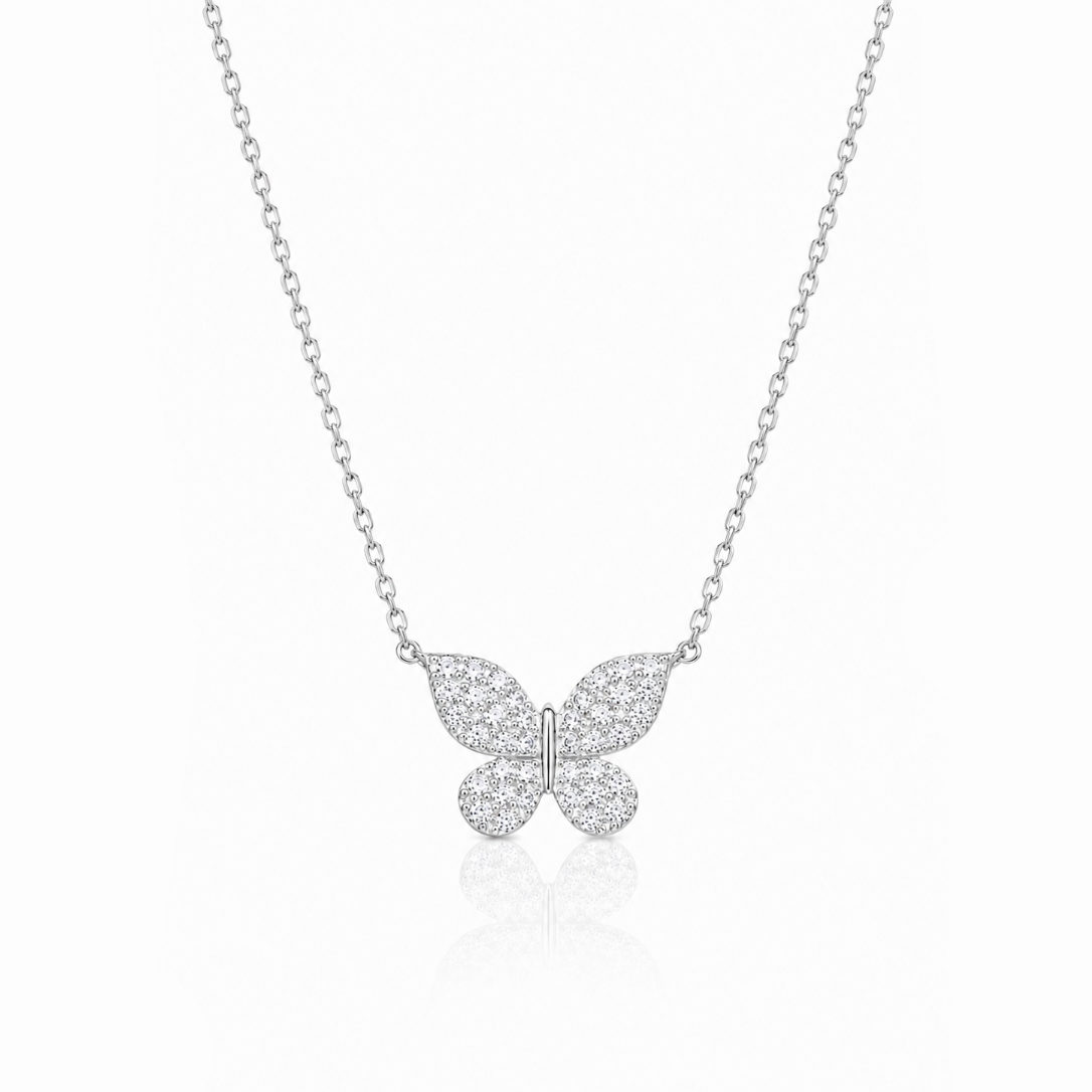 Pave Butterfly Necklace