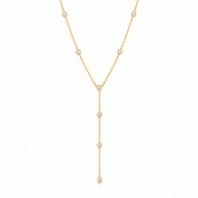 Bezel Lariat Necklace