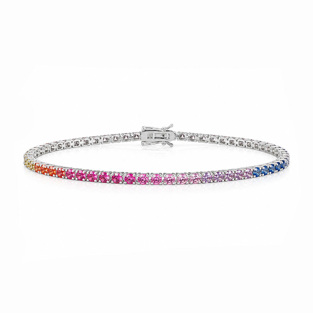 Ombré Rainbow Tennis Bracelet
