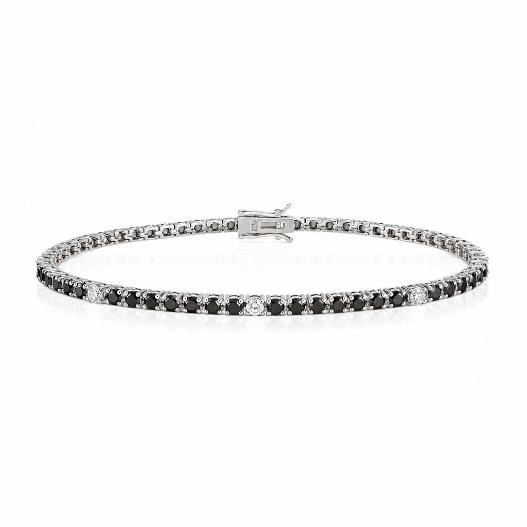 Black and White Tennis Bracelet