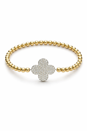 Pave Large Clover Goldfilled Bracelet