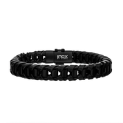 Black Leather Stainless Steel Bracelet