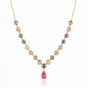 Pastel Bezel Drop Necklace