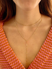 Double Chain Lariat Necklace