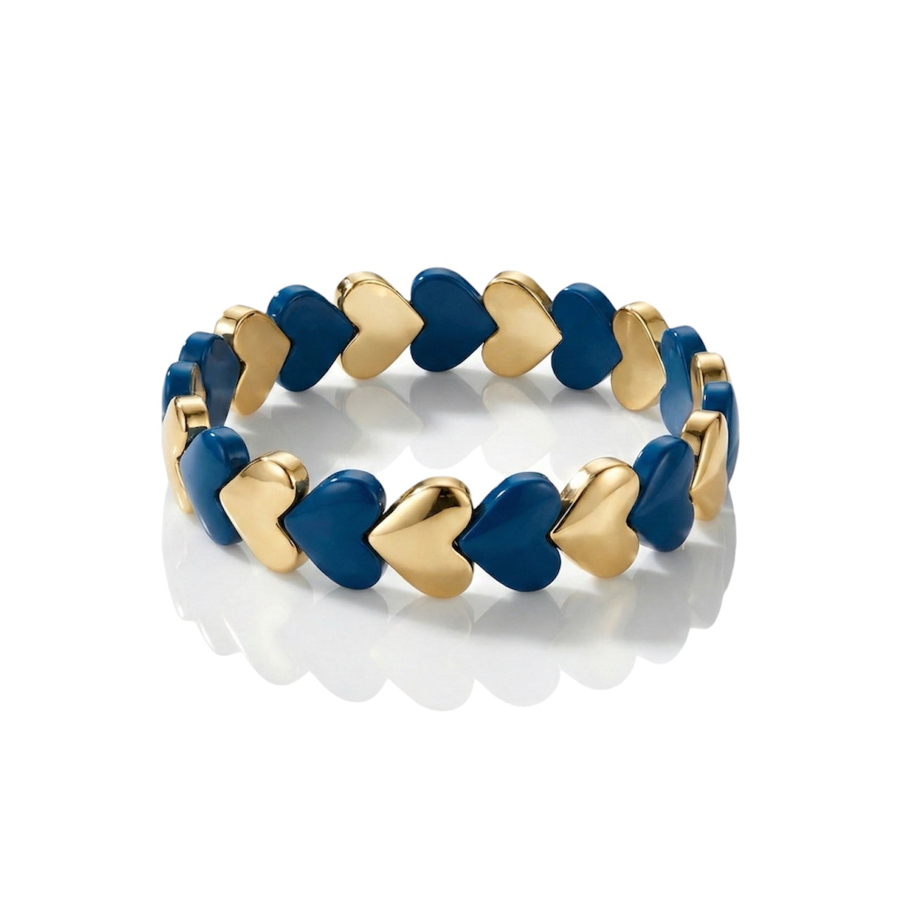 Color Block Heart Stretchy Bracelet