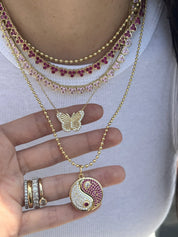 Fluted Butterfly Necklace