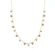 Enamel Heart Charm Necklace