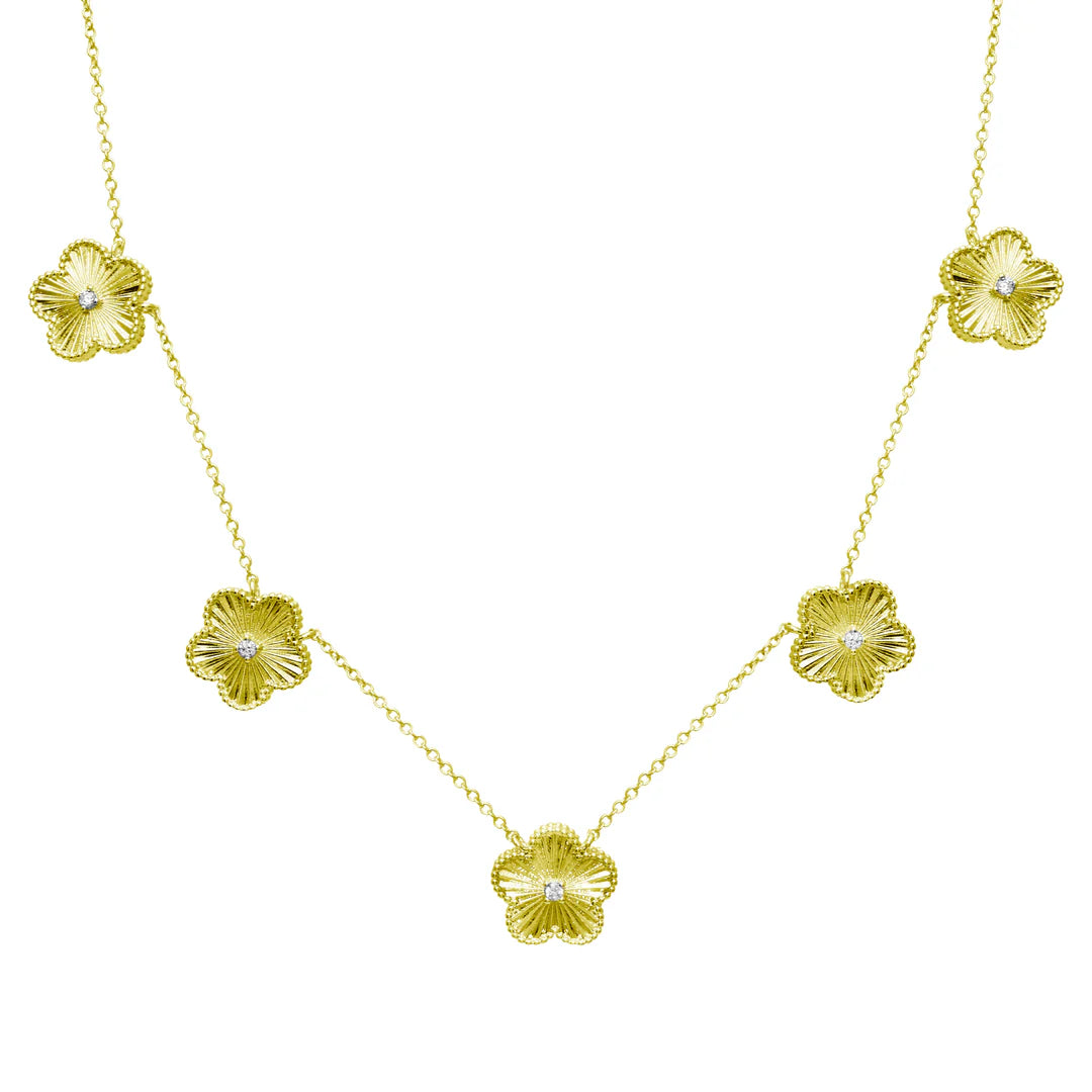 Fluted Multi Flower Necklace