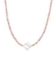 Shell Clover Natural Stone Necklace