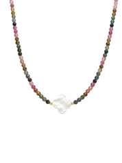Shell Clover Natural Stone Necklace