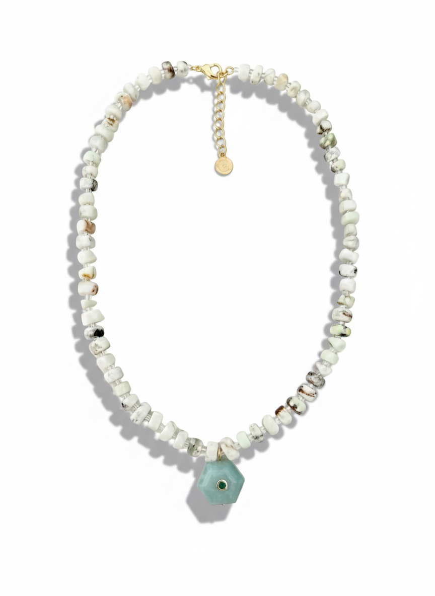 Lemon Amazonite Beaded Necklace