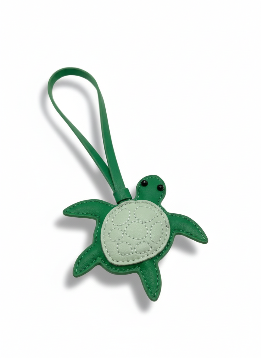 Turtle Leather Bag Charm