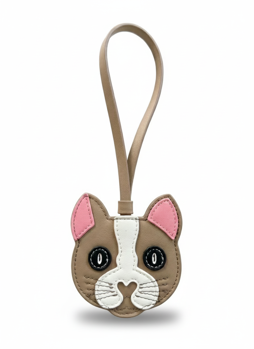 Cat Leather Bag Charm