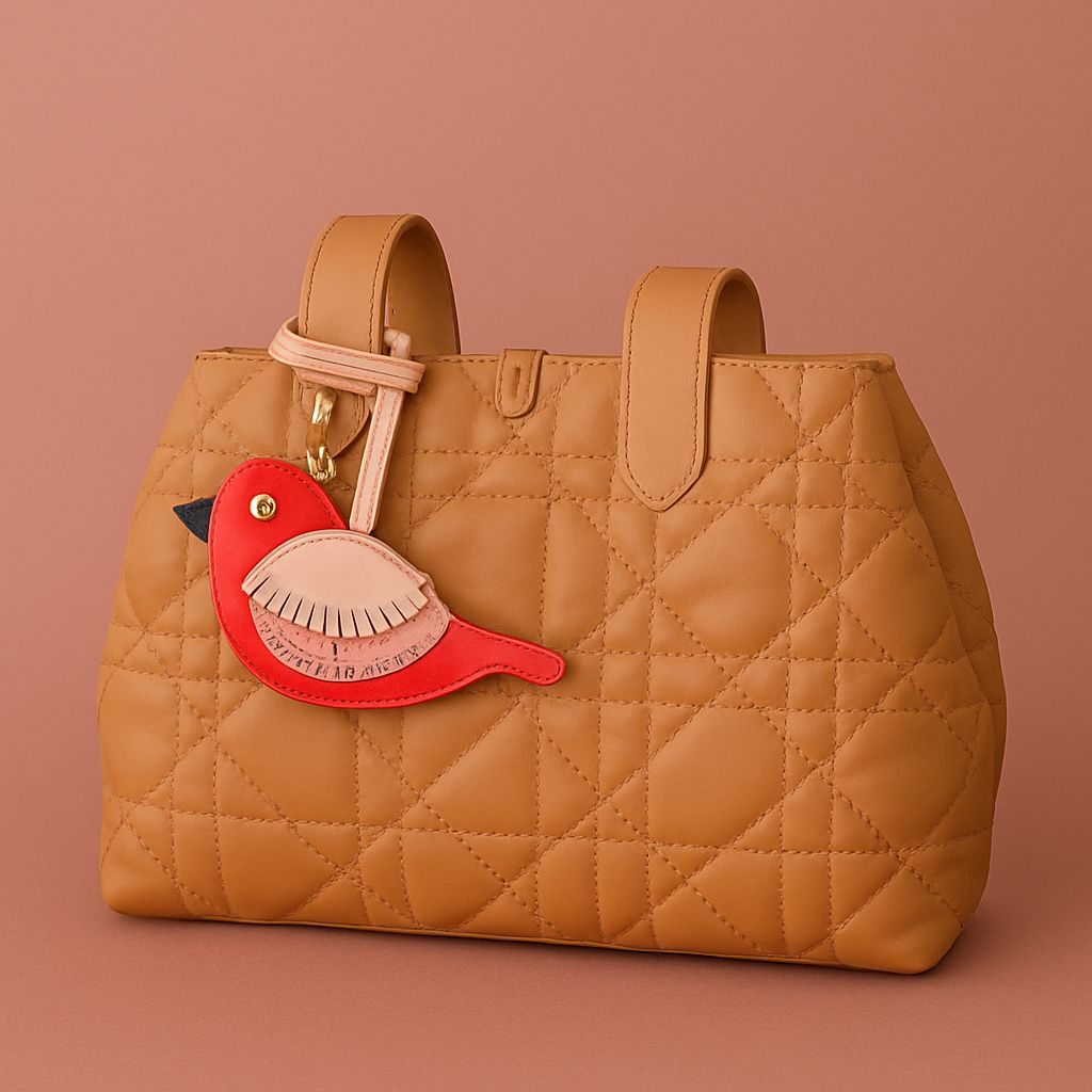 Red Bird Leather Bag Charm