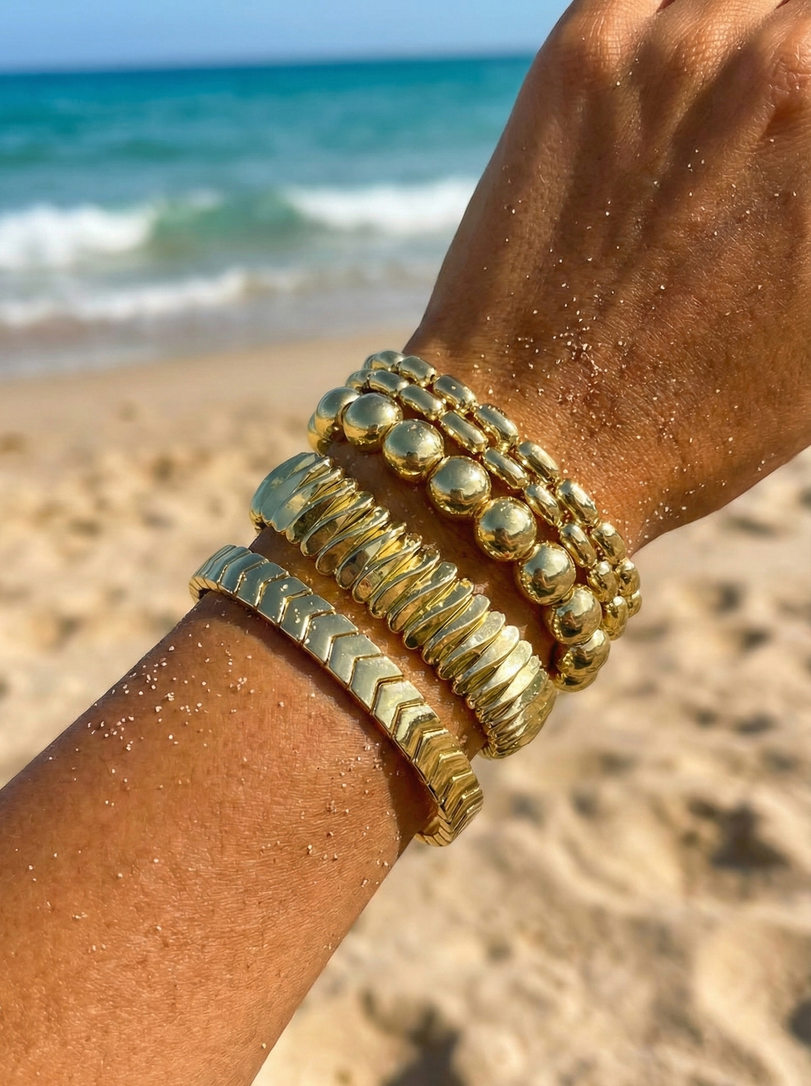 Golden Brick Stretchy Bracelet