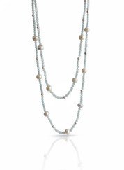 Labradorite and Pearl Long Necklace
