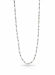 Hematite and Pearl Long Necklace