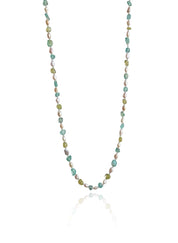 Apatite, Peridot and Pearl Long Necklace