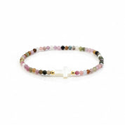Mother Pearl Cross and Natural Stones Bracelet