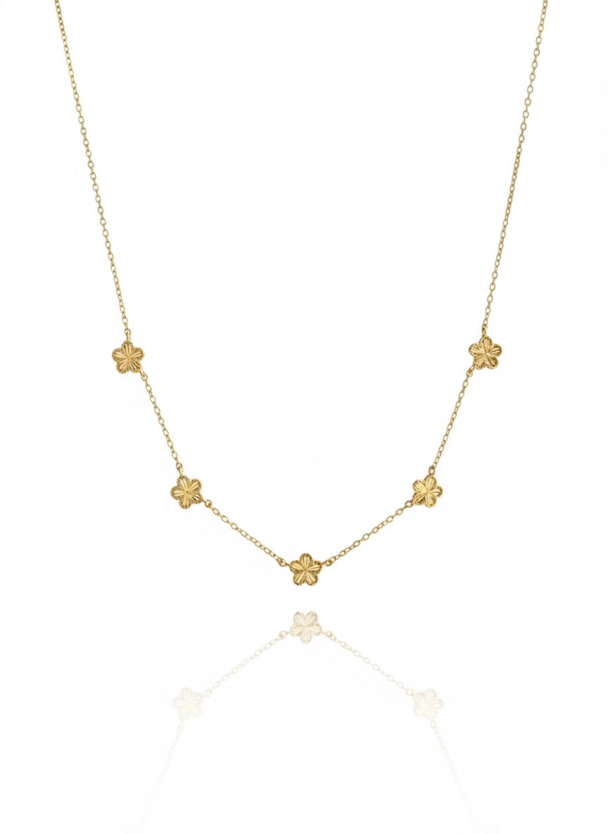 5 Clover Mini Fluted Necklace