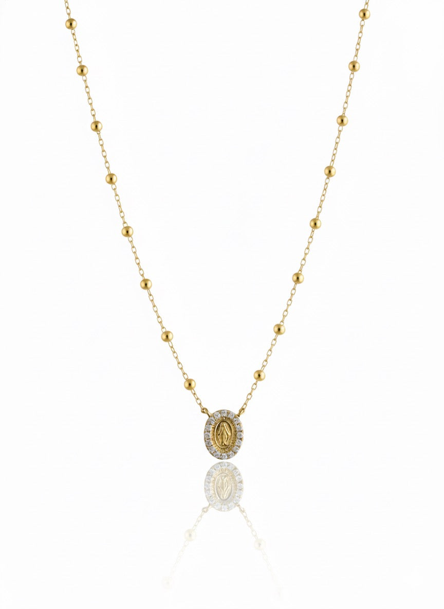 Virgen Medalla Milagrosa Rope Necklace