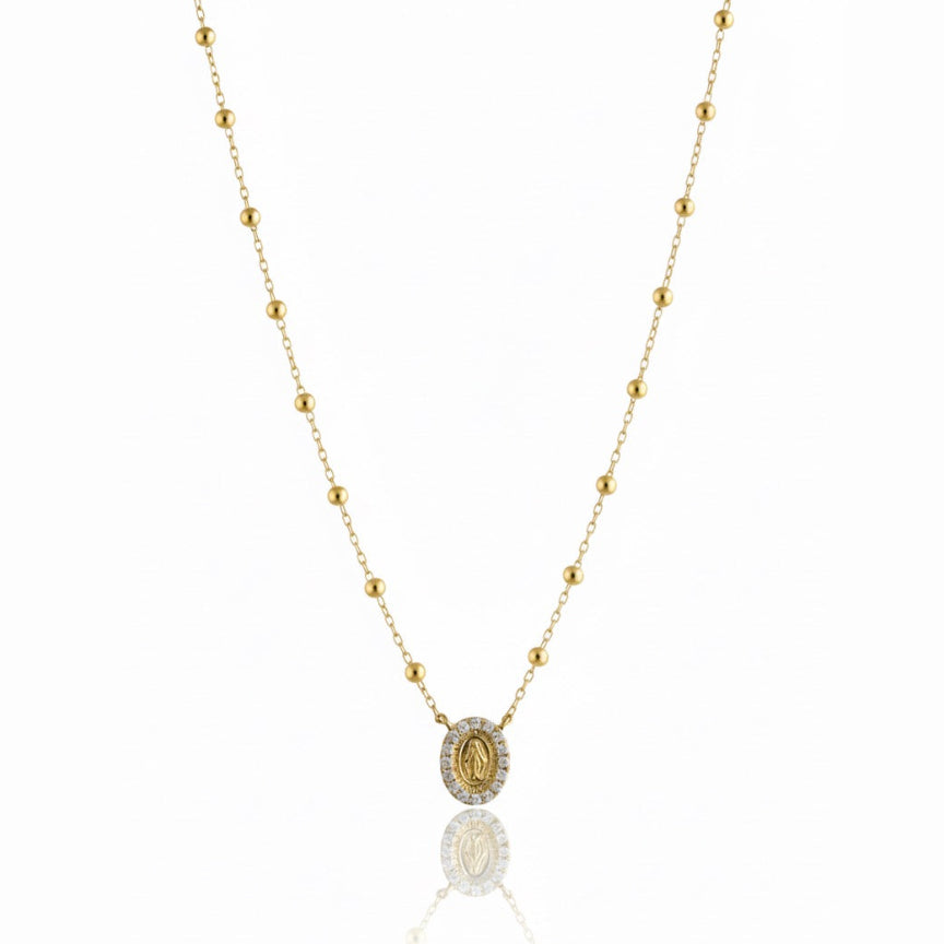 Virgen Medalla Milagrosa Rope Necklace