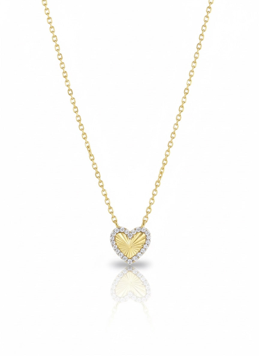 Fluted Heart Necklace