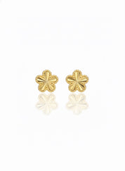 Tiny Fluted Flower Earrings
