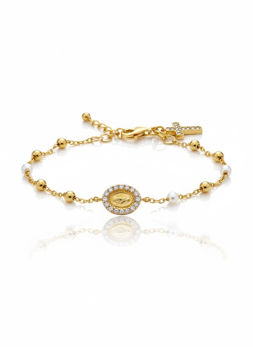 Virgen Medalla Milagrosa Rope Bracelet