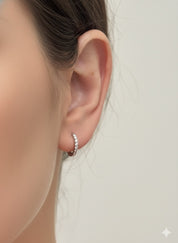 Tiny Pave Hoops