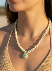 Lemon Amazonite Beaded Necklace