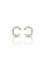 Pave Curve Earrings