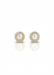 Pave Pearl Studs