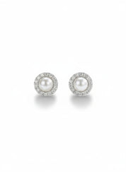 Pave Pearl Studs